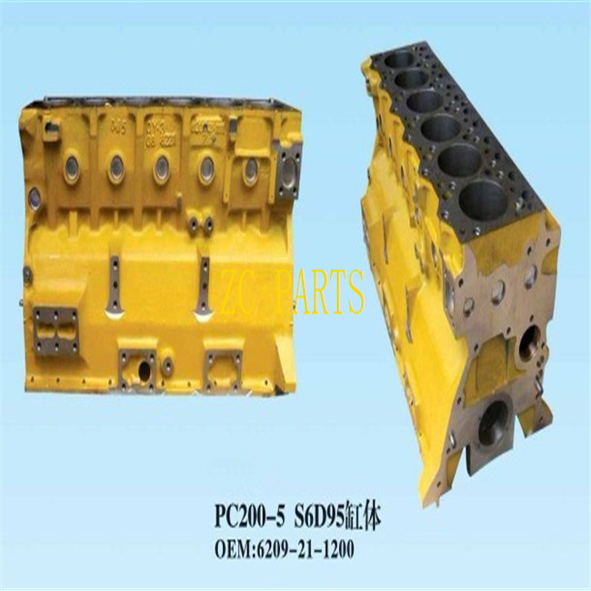 पीसी200-5 . के लिए 6D95 इंजन सिलेंडर ब्लॉक 6209-21-1200 6209-21-1100 फिट